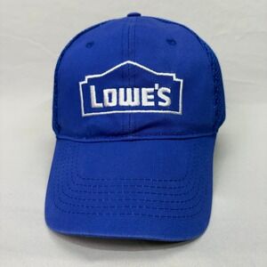 Lowe's Trucker Hat Home Improvement Men OS Blue Mesh Back Adjustable Cap